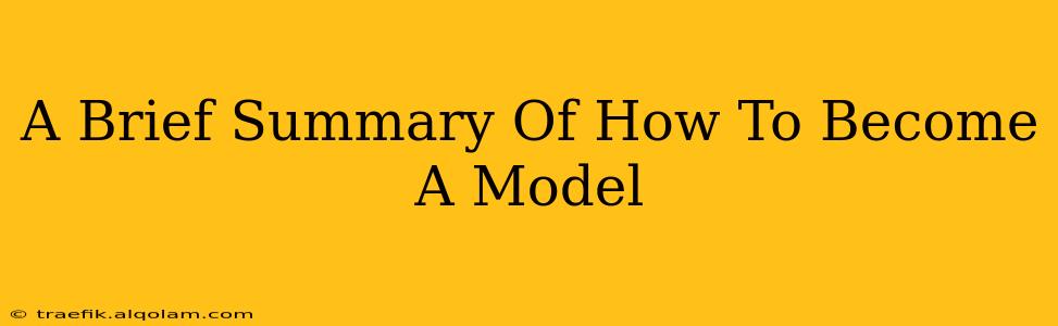 A Brief Summary Of How To Become A Model