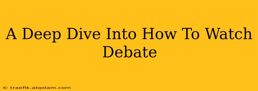 A Deep Dive Into How To Watch Debate