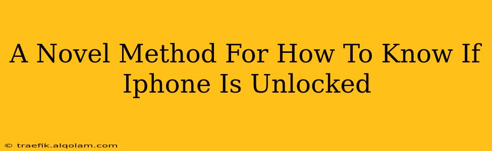 A Novel Method For How To Know If Iphone Is Unlocked