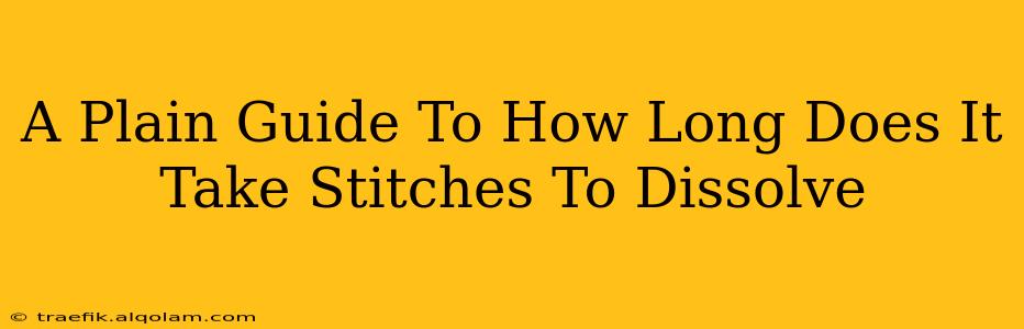 A Plain Guide To How Long Does It Take Stitches To Dissolve