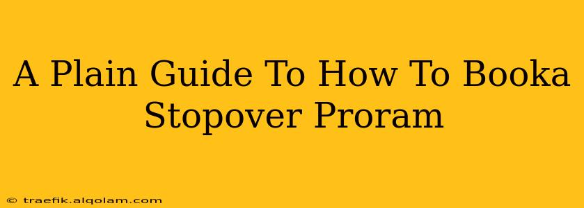 A Plain Guide To How To Booka Stopover Proram