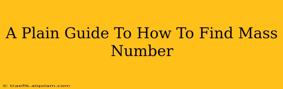 A Plain Guide To How To Find Mass Number