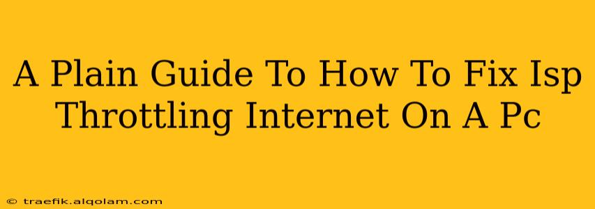 A Plain Guide To How To Fix Isp Throttling Internet On A Pc