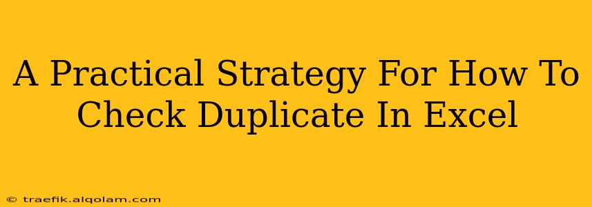 A Practical Strategy For How To Check Duplicate In Excel