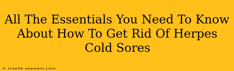 All The Essentials You Need To Know About How To Get Rid Of Herpes Cold Sores