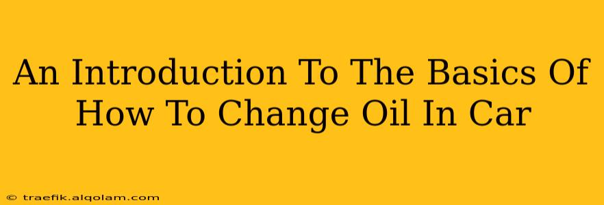 An Introduction To The Basics Of How To Change Oil In Car