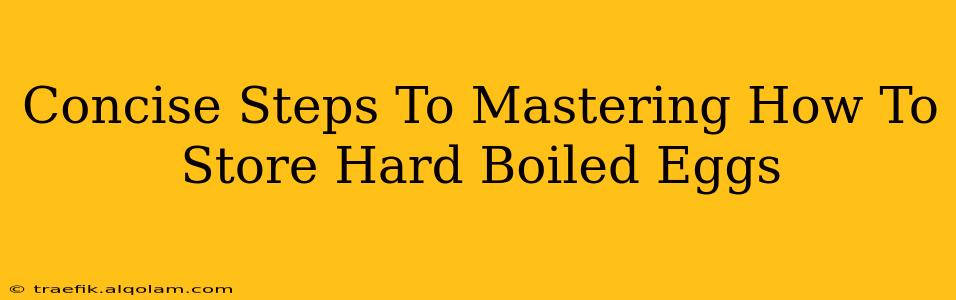 Concise Steps To Mastering How To Store Hard Boiled Eggs