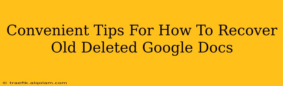 Convenient Tips For How To Recover Old Deleted Google Docs