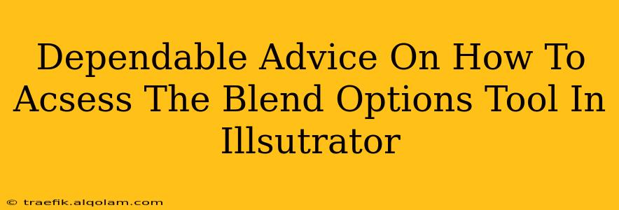 Dependable Advice On How To Acsess The Blend Options Tool In Illsutrator