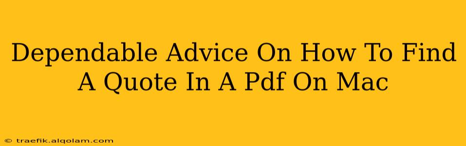 Dependable Advice On How To Find A Quote In A Pdf On Mac