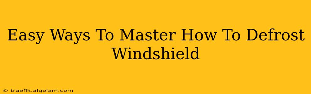 Easy Ways To Master How To Defrost Windshield