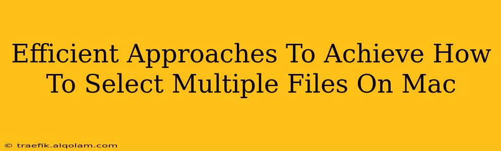 Efficient Approaches To Achieve How To Select Multiple Files On Mac