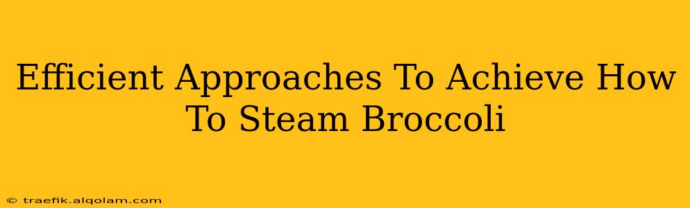 Efficient Approaches To Achieve How To Steam Broccoli