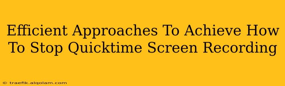 Efficient Approaches To Achieve How To Stop Quicktime Screen Recording