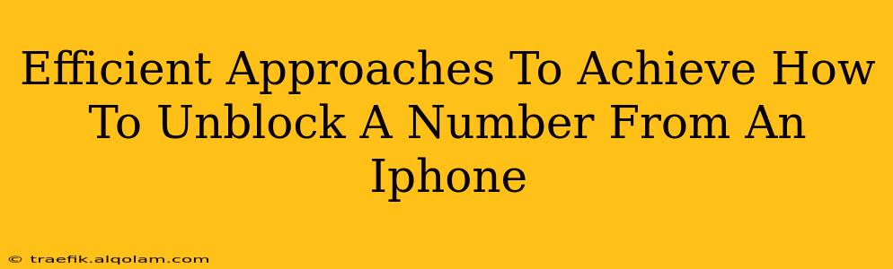 Efficient Approaches To Achieve How To Unblock A Number From An Iphone