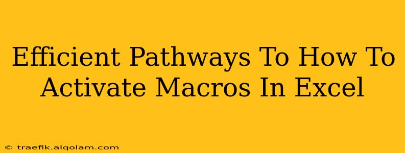 Efficient Pathways To How To Activate Macros In Excel