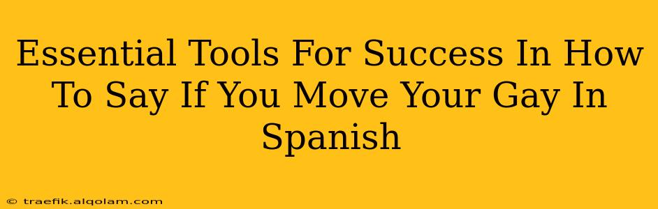 Essential Tools For Success In How To Say If You Move Your Gay In Spanish