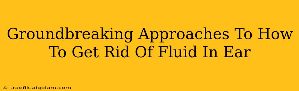 Groundbreaking Approaches To How To Get Rid Of Fluid In Ear