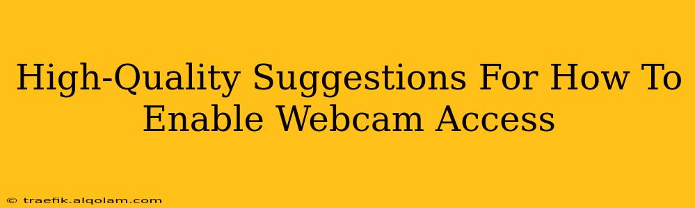 High-Quality Suggestions For How To Enable Webcam Access