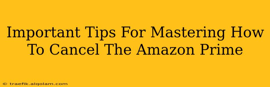 Important Tips For Mastering How To Cancel The Amazon Prime