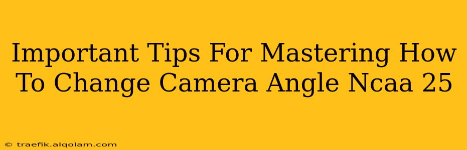 Important Tips For Mastering How To Change Camera Angle Ncaa 25