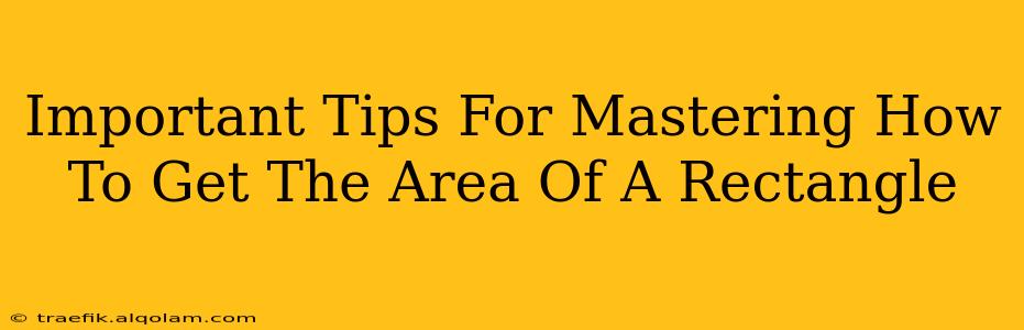 Important Tips For Mastering How To Get The Area Of A Rectangle