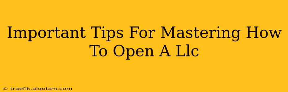 Important Tips For Mastering How To Open A Llc