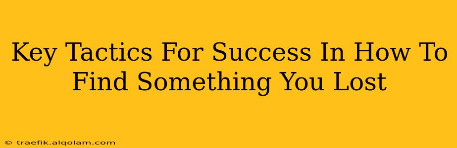 Key Tactics For Success In How To Find Something You Lost