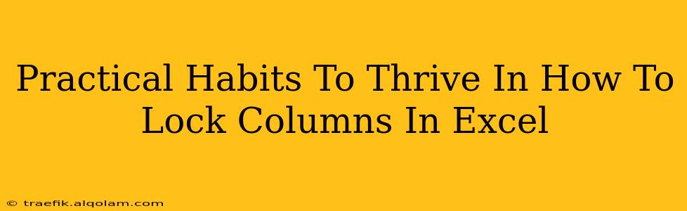 Practical Habits To Thrive In How To Lock Columns In Excel