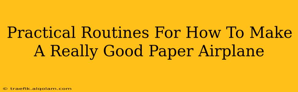 Practical Routines For How To Make A Really Good Paper Airplane