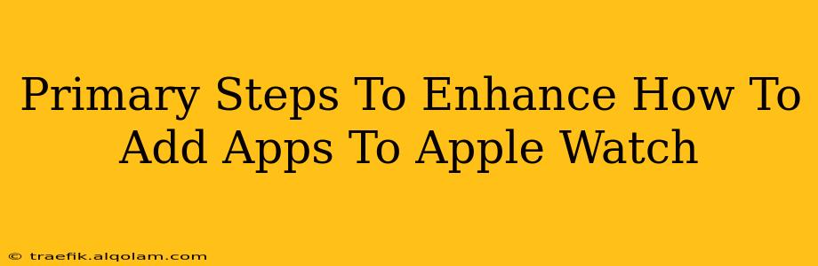 Primary Steps To Enhance How To Add Apps To Apple Watch