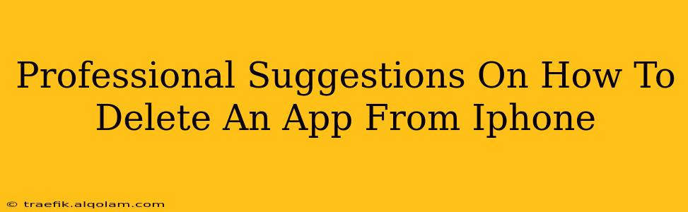 Professional Suggestions On How To Delete An App From Iphone