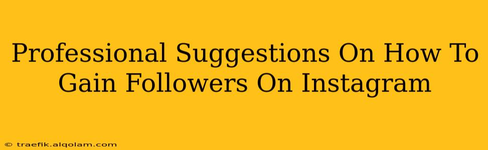 Professional Suggestions On How To Gain Followers On Instagram