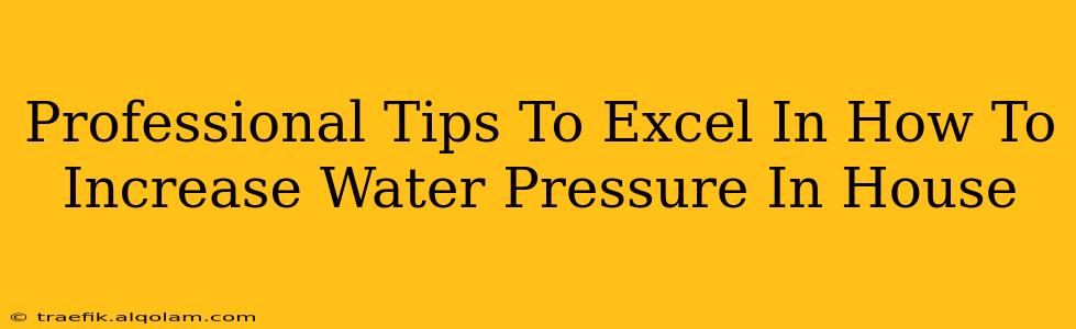 Professional Tips To Excel In How To Increase Water Pressure In House