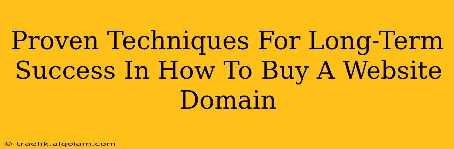 Proven Techniques For Long-Term Success In How To Buy A Website Domain