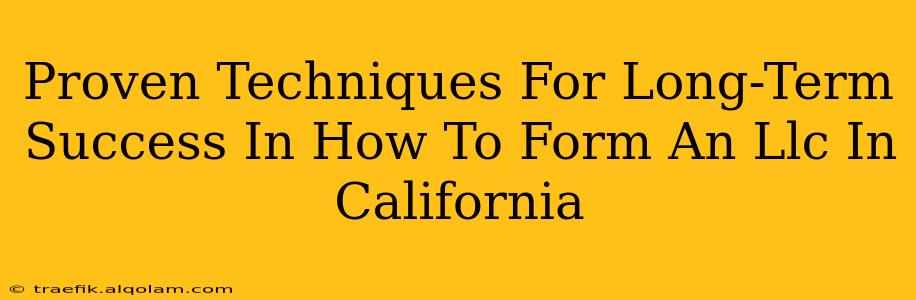 Proven Techniques For Long-Term Success In How To Form An Llc In California