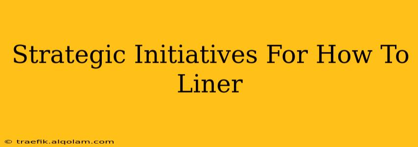 Strategic Initiatives For How To Liner