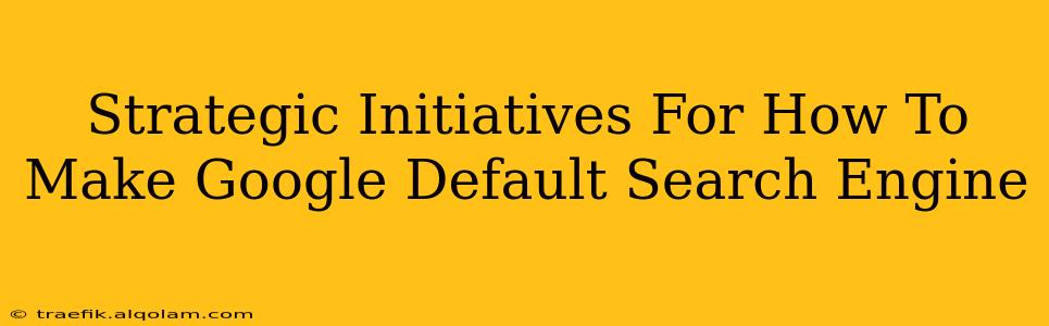 Strategic Initiatives For How To Make Google Default Search Engine