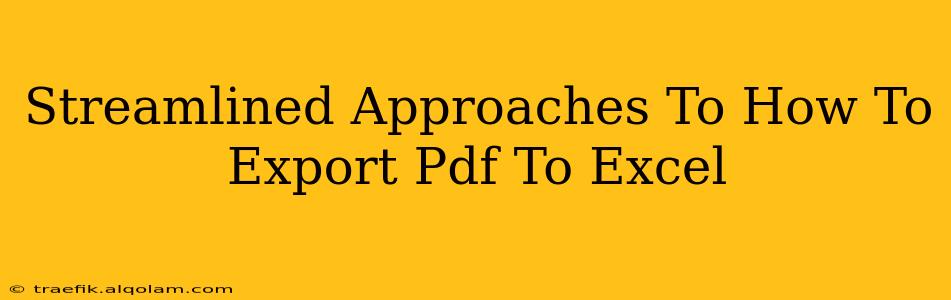 Streamlined Approaches To How To Export Pdf To Excel