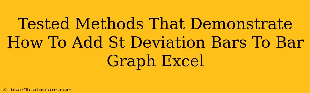 Tested Methods That Demonstrate How To Add St Deviation Bars To Bar Graph Excel