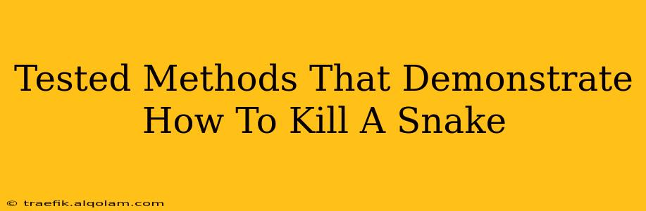 Tested Methods That Demonstrate How To Kill A Snake