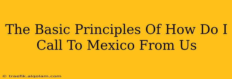 The Basic Principles Of How Do I Call To Mexico From Us