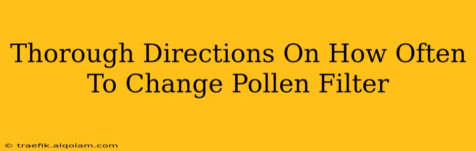 Thorough Directions On How Often To Change Pollen Filter