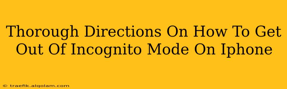 Thorough Directions On How To Get Out Of Incognito Mode On Iphone