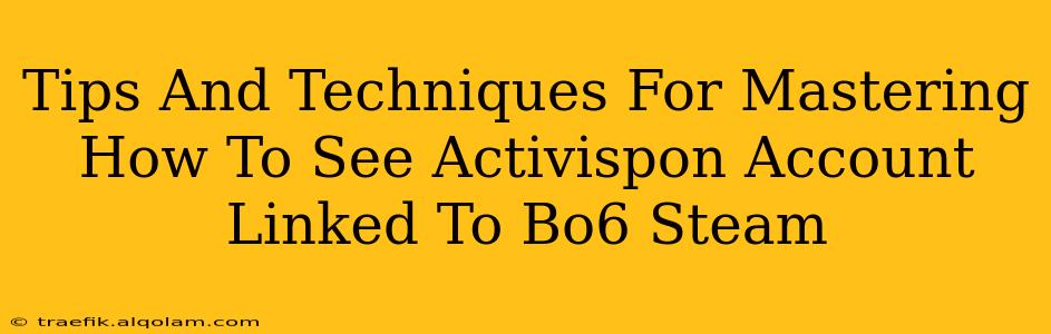 Tips And Techniques For Mastering How To See Activispon Account Linked To Bo6 Steam