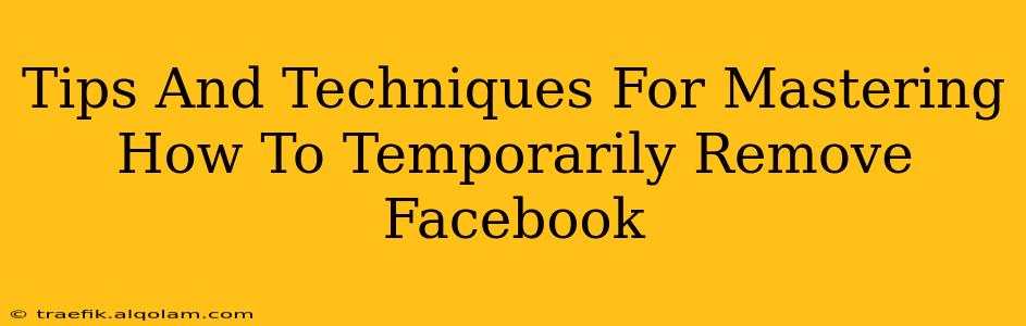 Tips And Techniques For Mastering How To Temporarily Remove Facebook