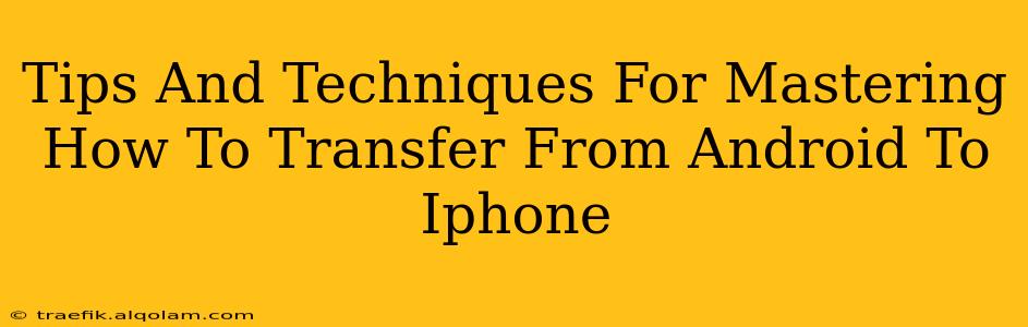 Tips And Techniques For Mastering How To Transfer From Android To Iphone